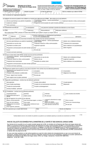 Formule de renseignements sur l`ordonnance de traitement en