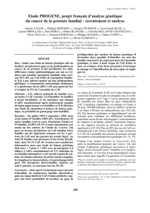 Etude PROGENE, projet français d`analyse génétique