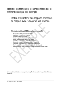 Activités réalisables durant le stage pré-HES