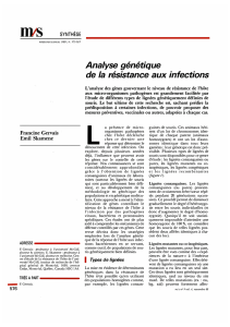 Analyse génétique de la résistance aux infections - iPubli