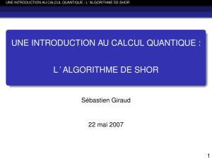 l`algorithme de Shor - Page professionnelle de Sébastien Giraud