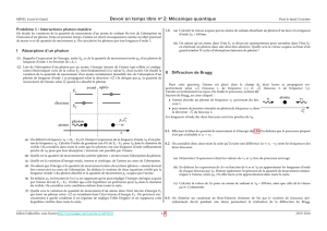 Devoir en temps libre no 2: Mécanique quantique