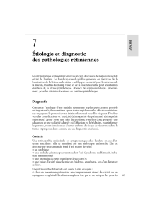 Étiologie et diagnostic des pathologies rétiniennes - iPubli