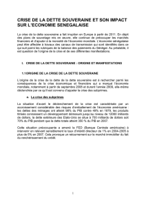 CRISE DE LA DETTE SOUVERAINE ET SON IMPACT SUR L