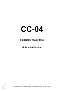 Calibrateur mV/Volt/mA Notice d`utilisation