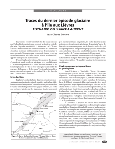 Traces du dernier épisode glaciaire à l`île aux Lièvres