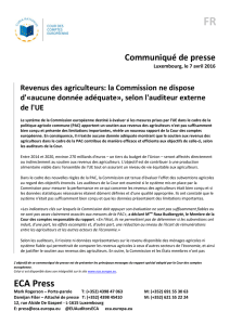 Revenus des agriculteurs : la Commission ne dispose d