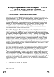 Une politique alimentaire verte pour l`Europe