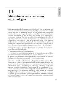 Mécanismes associant stress et pathologies - iPubli