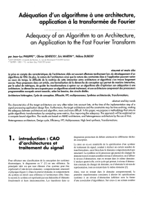 Adéquation d`un algorithme à une architecture, application à la
