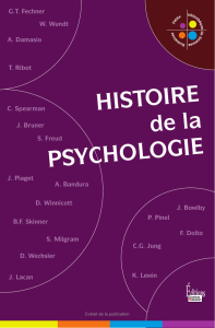 Une histoire de la psychologie