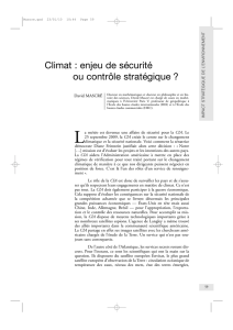 Climat : enjeu de sécurité ou contrôle stratégique