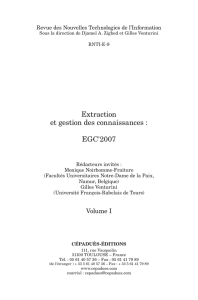 Extraction et gestion des connaissances : EGC`2007