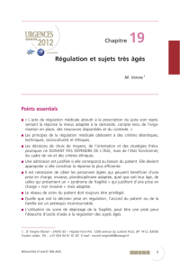 Régulation et sujets très âgés - Société Française des Infirmier(e)s