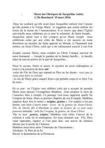 Retrouver l`homélie de Mgr Aubertin en PDF. - Ile