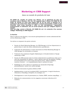 Marketing et CRM Support