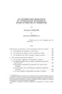 LE CONTRÔLE DES MIGRATIONS ET L`INTÉGRATION