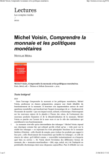 Michel Voisin, Comprendre la monnaie et les politiques monétaires