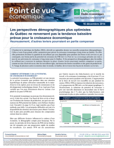 les perspectives démographiques plus optimistes du québec ne