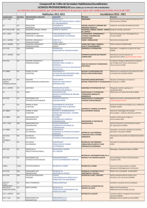 Licences Professionnelles