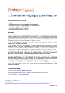 Anémie hémolytique auto-immune