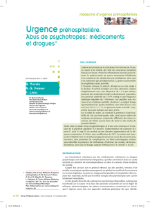 Urgencepréhospitalière. Abus de psychotropes : médicaments et