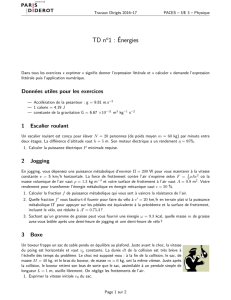 TD no1 : Énergies - Université Paris Diderot