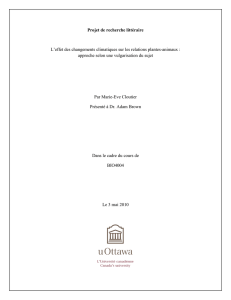 Projet de recherche littéraire L`effet des changements climatiques