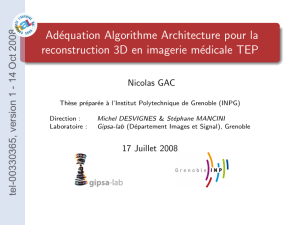 Adéquation Algorithme Architecture pour la reconstruction 3D en