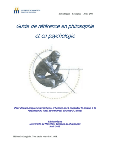 Guide de référence en philosophie et en psychologie