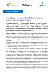 Deux hôpitaux français certifiés HIMSS niveau 6 et une