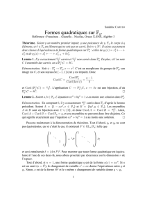 Formes quadratiques sur Fq.