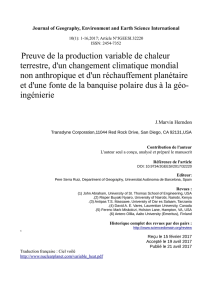 Preuve de la production variable de chaleur terrestre, d`un