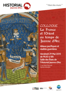 COLLOQUE La France et l`Orient au temps de Jeanne d`Arc