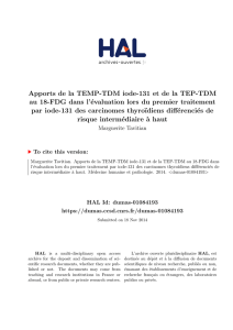 Apports de la TEMP-TDM iode-131 et de la TEP - Dumas