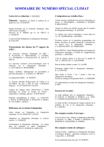 sommaire du numéro spécial climat