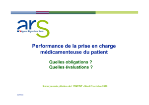 Performance de la prise en charge médicamenteuse du patient