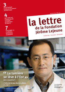 Lettre de décembre 2012 - Fondation Jérôme Lejeune