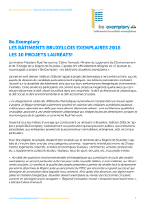 Be.Exemplary LES BÂTIMENTS BRUXELLOIS EXEMPLAIRES 2016