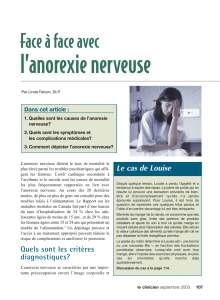 L`anorexie nerveuse - STA HealthCare Communications