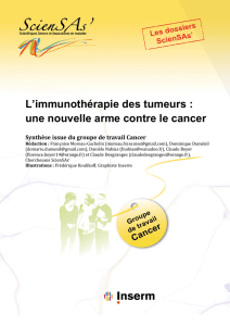 L`immunothérapie des tumeurs : une nouvelle - ScienSAs