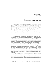 Ethique et orientation - SPIRALE Revue de recherches en éducation