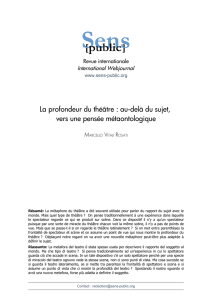 Marcello Rosati Vitali, La profondeur du théâtre : au