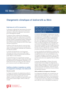 Changement climatique et biodiversité au Bénin