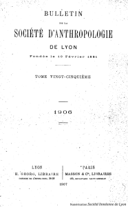 société d`a\tiiropologi e - Société linnéenne de Lyon