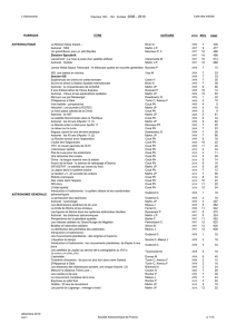 Index des années 2006- 2010 - Société Astronomique de France