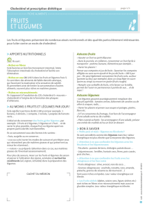 FRUITS ET LEGUMES - Cholesteroletdietetique