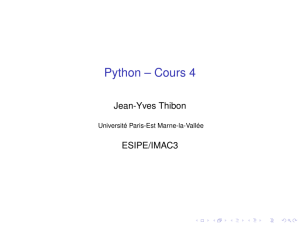Python -- Cours 4