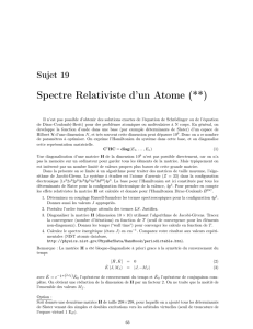 Spectre Relativiste d`un Atome (**)