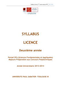 Syllabus Licence Biologie et Environnement